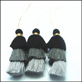 10pcs Tri-color Tassel Keychain Craft DIY 70mm