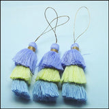 10pcs Tri-color Tassel Keychain Craft DIY 70mm