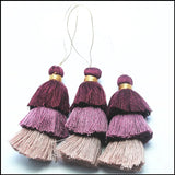 10pcs Tri-color Tassel Keychain Craft DIY 70mm