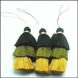 10pcs Tri-color Tassel Keychain Craft DIY 70mm