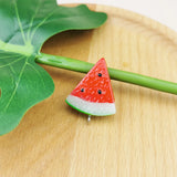 10pcs Triangle Watermelon Resin Charms for DIY Jewelry