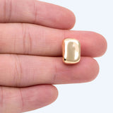 10pcs Tube Spacer Stone Beads, Brass Plated, Jewelry Making DIY Supplies