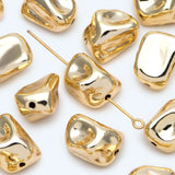 10pcs Tube Spacer Stone Beads, Brass Plated, Jewelry Making DIY Supplies