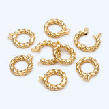 10pcs Twist Circle Bail 14mm, 18K Brass Plated, For Jewelry Making
