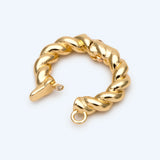 10pcs Twist Circle Bail 14mm, 18K Brass Plated, For Jewelry Making