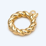 10pcs Twist Circle Bail 14mm, 18K Brass Plated, For Jewelry Making