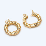 10pcs Twist Circle Bail 14mm, 18K Brass Plated, For Jewelry Making