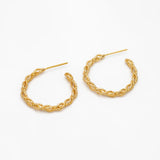 10pcs Twist Earring Studs, 18K Gold/Rhodium Plated, Round Circle Hoop Earring
