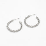 10pcs Twist Earring Studs, 18K Gold/Rhodium Plated, Round Circle Hoop Earring