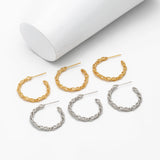 10pcs Twist Earring Studs, 18K Gold/Rhodium Plated, Round Circle Hoop Earring