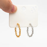 10pcs Twist Earring Studs, 18K Gold/Rhodium Plated, Round Circle Hoop Earring