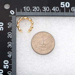 10pcs 18K Plated Brass Stud Earring, U-Shaped Ear Posts