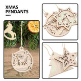 10pcs Unfinished Wood Christmas Cutouts Xmas Decor DIY Accessories