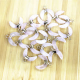 10pcs Natural Stone Horn Shape Pendants Lapis Aventurine Quartz for Necklace