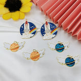 10pcs Enamel Sky Rocket Charms for Earring DIY
