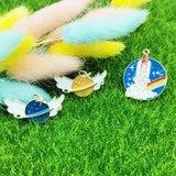 10pcs Enamel Sky Rocket Charms for Earring DIY