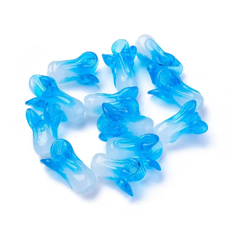 10pcs Two Tone Cabbage Shape Lampwork Beads for DIY Jewelry