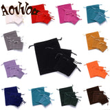 10pcs Velvet Drawstring Pouches Flannel Bags 5x7cm 7x9cm 10x12cm 13x18cm