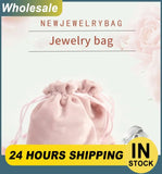 10pcs Velvet Jewelry Bags Flannel Drawstring Small Cloth Pocket
