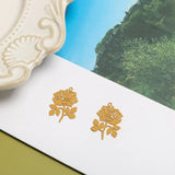 10pcs Copper Rose Flower Pendant DIY Earrings Accessory