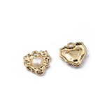 10pcs Vintage Heart Inlaid Pearl Charm Pendant Jewelry Accessories
