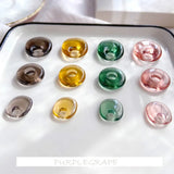 10pcs Vintage Resin Ear Stud Translucent Ring Pendant DIY Earrings