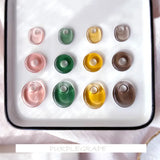 10pcs Vintage Resin Ear Stud Translucent Ring Pendant DIY Earrings