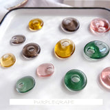 10pcs Vintage Resin Ear Stud Translucent Ring Pendant DIY Earrings