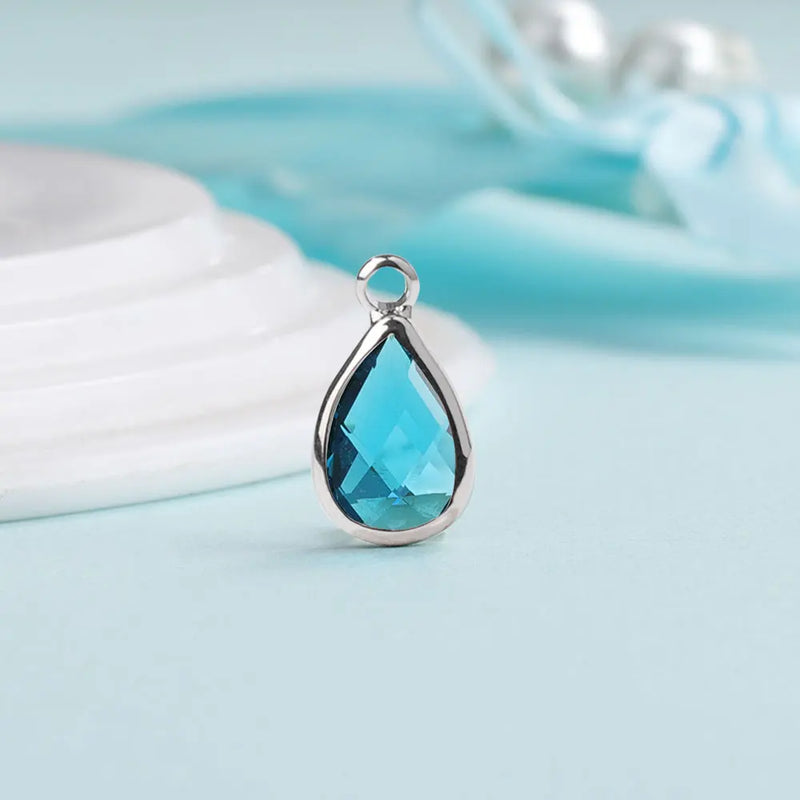 10pcs Water Drop Metal Glass Crystal Charms For Jewelry Making DIY
