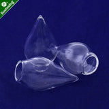 10pcs Clear Glass Water Droplets Shape Pendant Wishing Bottles