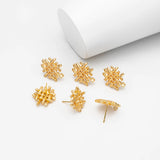 10pcs 18K Plated Brass Weave Earring Components