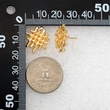 10pcs 18K Plated Brass Weave Earring Components