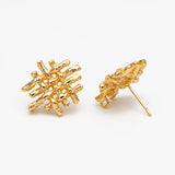 10pcs 18K Plated Brass Weave Earring Components