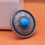10pcs Western Antique Silver Turquoise Concho Button Screwback