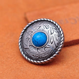 10pcs Western Antique Silver Turquoise Concho Button Screwback
