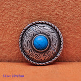 10pcs Western Antique Silver Turquoise Concho Button Screwback