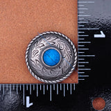 10pcs Western Antique Silver Turquoise Concho Button Screwback