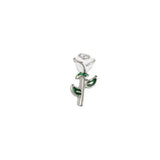10pcs Long Stem Rose Charm for Living Glass Locket Necklace Bracelet