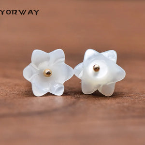 10pcs Mother of Pearl Tulip Shell Flower Beads 6/10mm