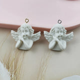 10pcs Wing Angel 3D Resin Charms for Jewelry Findings Baby Face Crafts