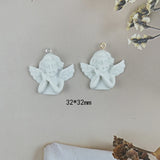 10pcs Wing Angel 3D Resin Charms for Jewelry Findings Baby Face Crafts