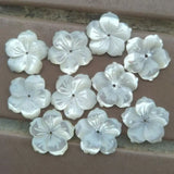 10pcs Mixed Size Mother of Pearl Shell Art Flower Pendant Bead C8711