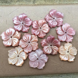 10pcs 12mm Pink Mother of Pearl Shell Flower Pendant