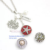 10pcs Family Tree Necklace Snap Necklaces 18mm Snap Jewelry for Family Gift