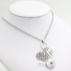 10pcs Family Tree Necklace Snap Necklaces 18mm Snap Jewelry for Family Gift