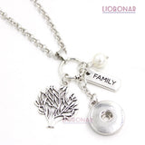 10pcs Family Tree Necklace Snap Necklaces 18mm Snap Jewelry for Family Gift