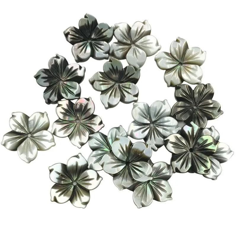 10pcs Mother of Pearl Shell Flower Pendant Bead