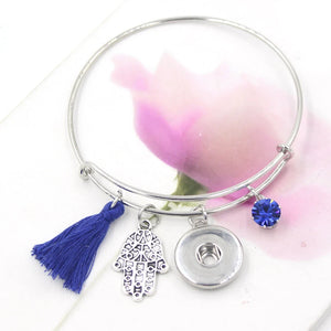 10pcs Hamsa Hand Bracelets Navy Tassel Crystal Charm Bangle Bracelets