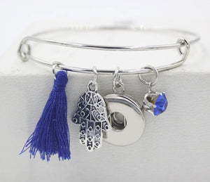 10pcs Hamsa Hand Bracelets Navy Tassel Crystal Charm Bangle Bracelets