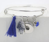10pcs Hamsa Hand Bracelets Navy Tassel Crystal Charm Bangle Bracelets